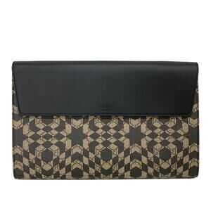 Gucci GG Kaleido Supreme Canvas Portfolio Clutch Bag 406725 Beige Dark Brown